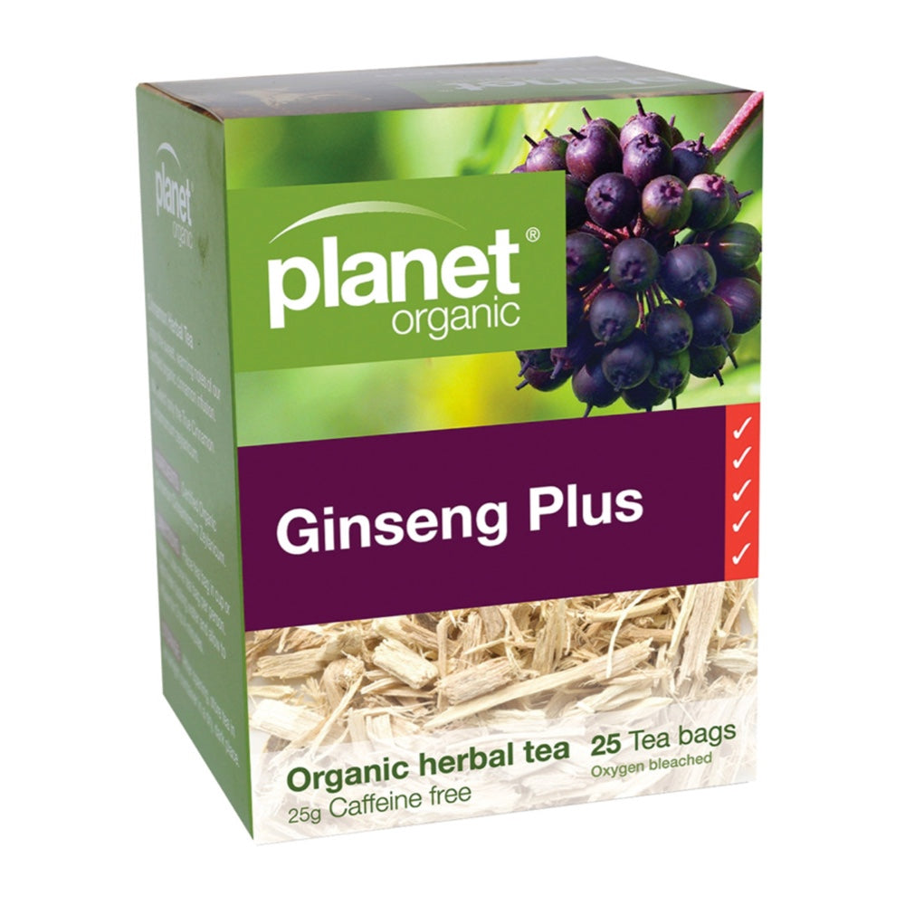 PLANET ORGANIC Ginseng Plus Herbal Tea 25 Bags