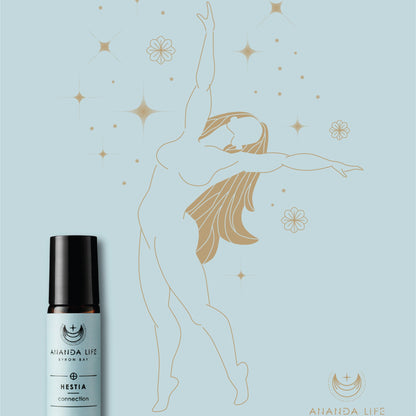 Ananda Life Goddess aromatherapy perfume collection including Hestia pulse point roller
