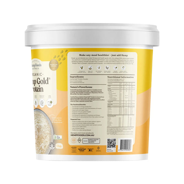 HEMP FOODS AUSTRALIA Organic Hemp Gold Protein 5kg - L'Organic