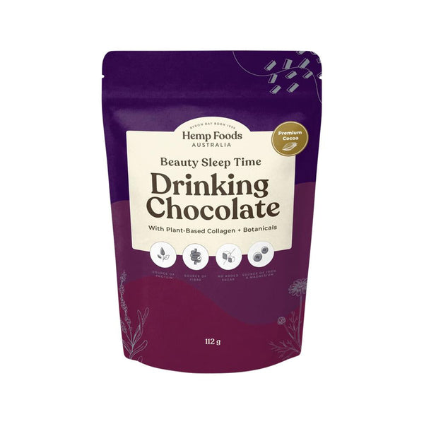 HEMP FOODS AUSTRALIA Drinking Chocolate Beauty Sleep Time With Plant-Based Collagen + Botanicals 112g - L'Organic
