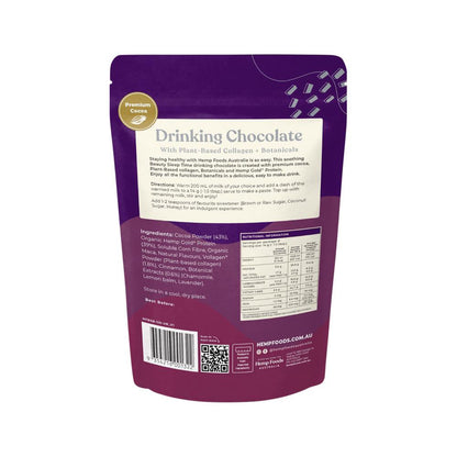 HEMP FOODS AUSTRALIA Drinking Chocolate Beauty Sleep Time With Plant-Based Collagen + Botanicals 112g - L'Organic
