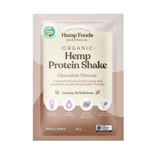 Hemp Foods Aus Organic Hemp Protein Shake Chocolate - 7 x 35g Sachets - L'Organic
