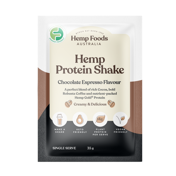 Hemp Foods Aus Hemp Protein Shake Chocolate Espresso - 7 x 35g Sachets - L'Organic