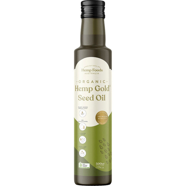 HEMP FOODS AUSTRALIA Organic Hemp Gold Seed Oil 500ml - L'Organic
