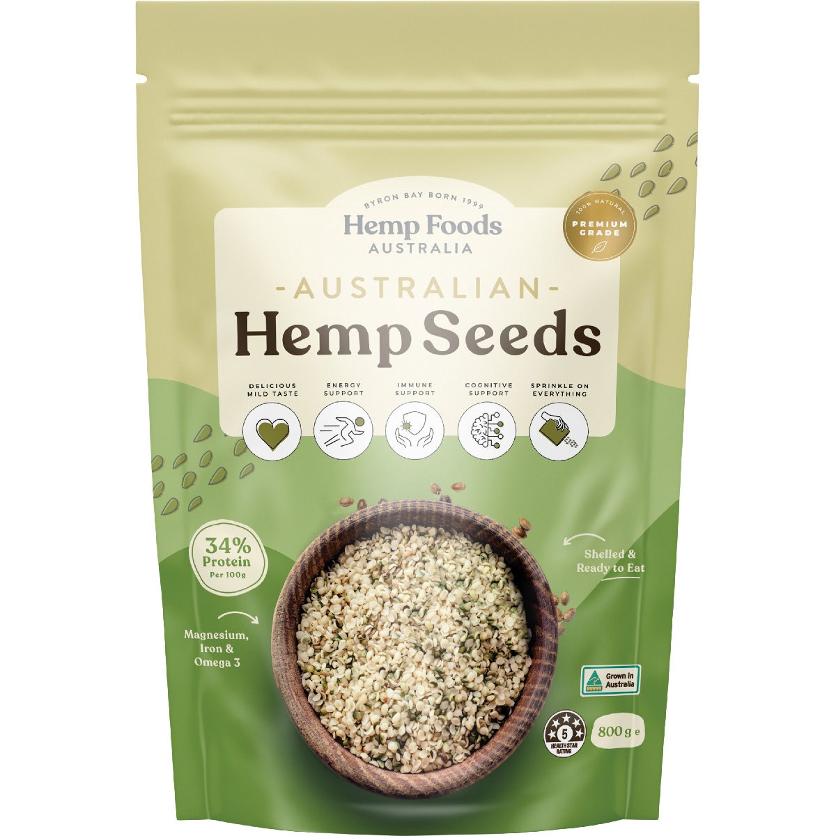 HEMP FOODS AUSTRALIA Hemp Seeds Hulled 800g - L'Organic