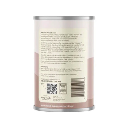 HEMP FOODS AUSTRALIA Plant Based Collagen+ Berry 240g - L'Organic