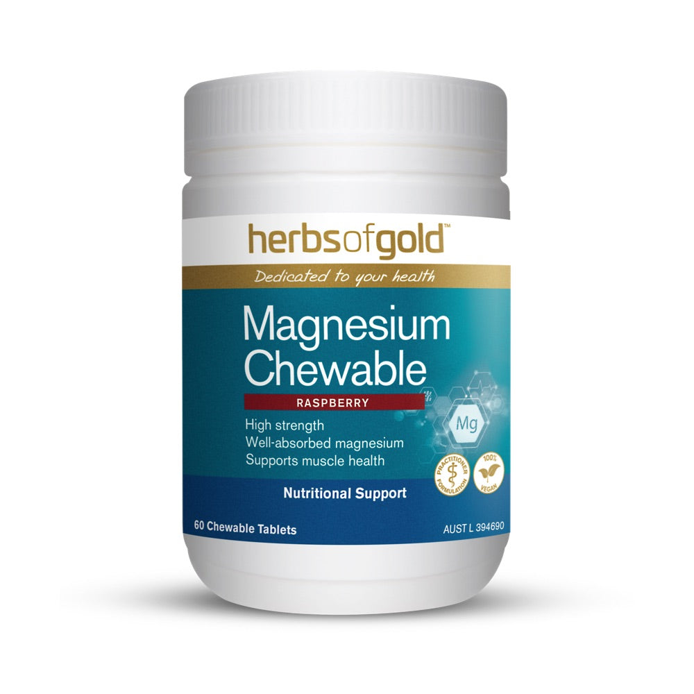 Herbs of Gold Magnesium Chewable Raspberry - 60 Tablets - L'Organic