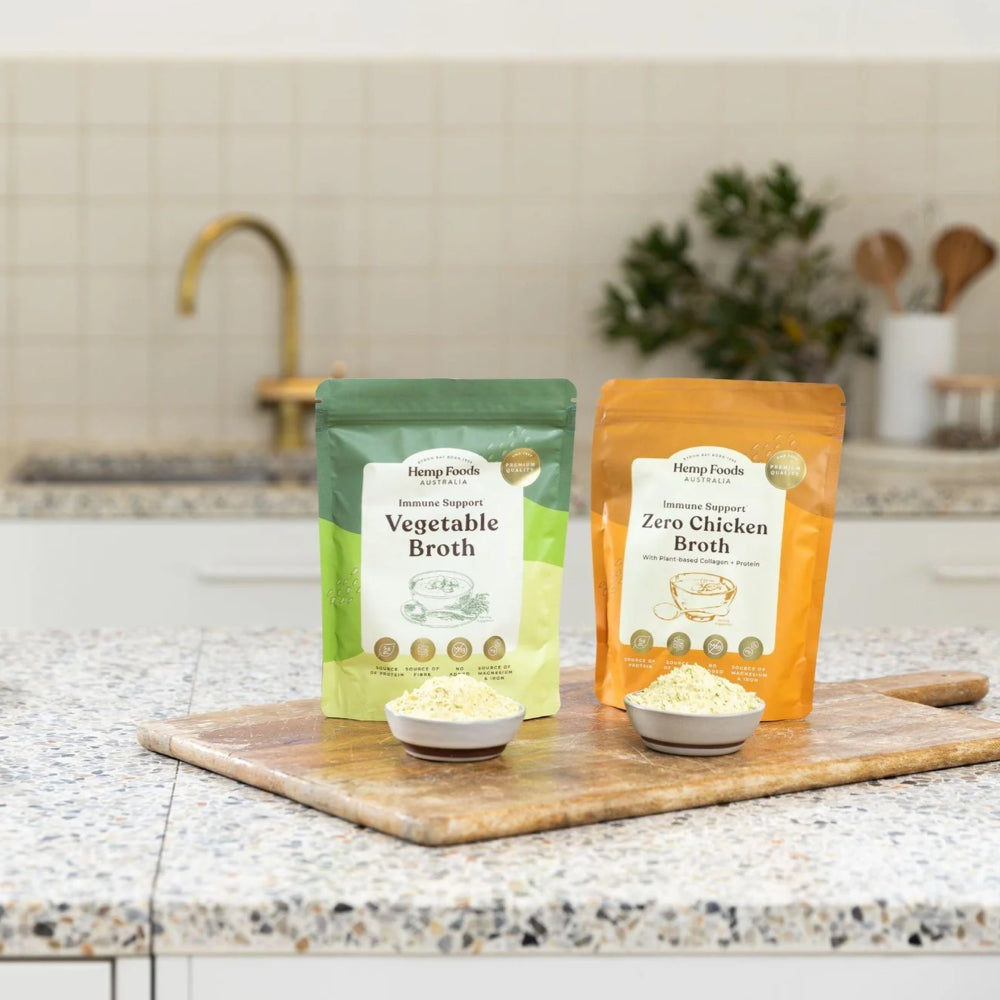 HEMP FOODS AUSTRALIA Broth Zero Chicken (Vegan) Immunity Support With Plant-Based Collagen + Protein 112g - L'Organic