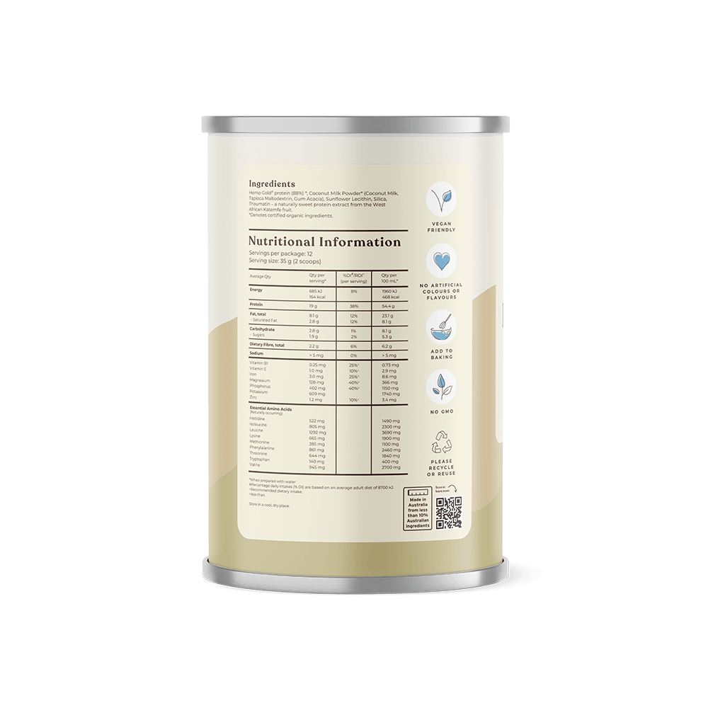 Hemp Foods Australia Organic Hemp Protein Shake Natural - 420g - L'Organic