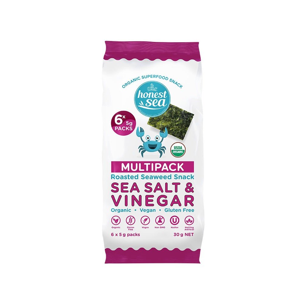 Honest Sea Seaweed - Sea Salt & Vinegar Multipack 6x5g - L'Organic