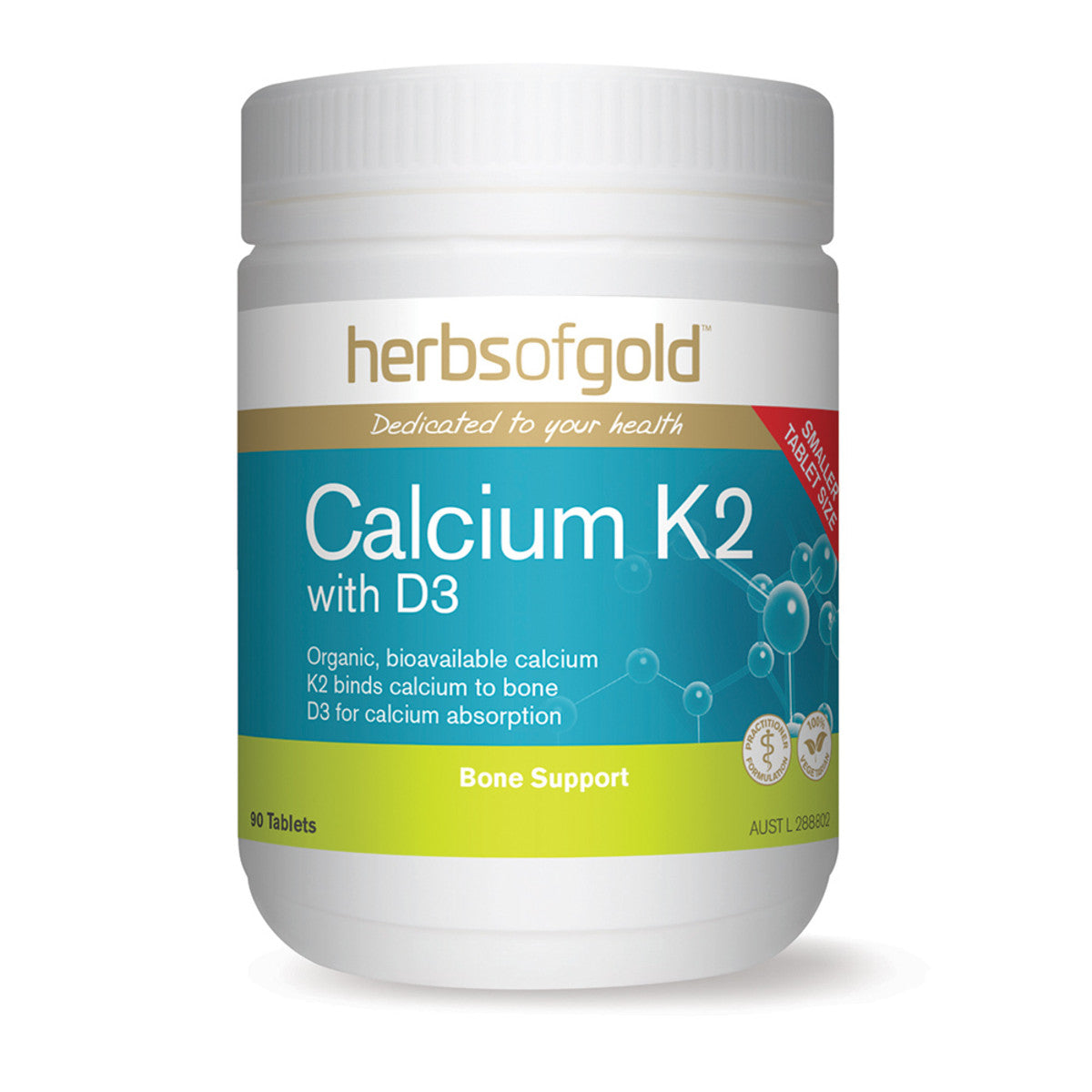 Herbs of Gold Calcium K2 with D3 90t - L'Organic