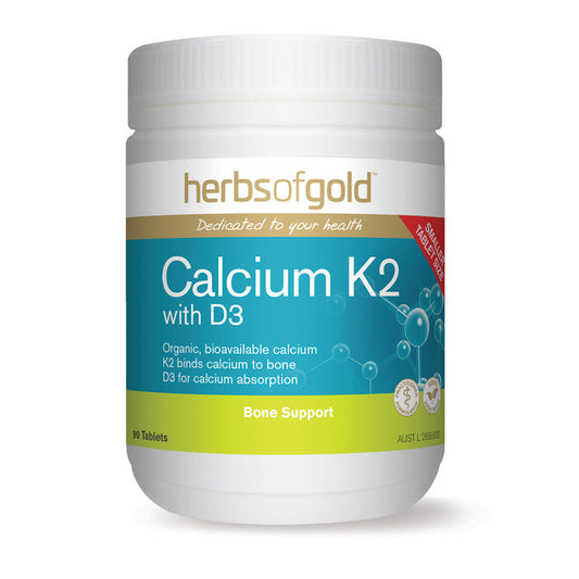 Herbs of Gold Calcium K2 with D3 90t - L'Organic