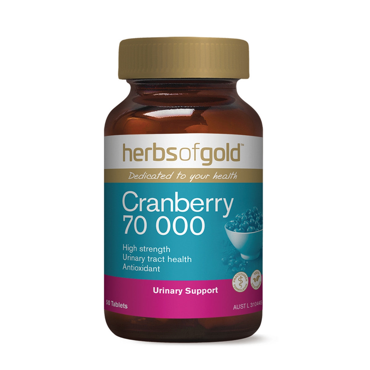 Herbs of Gold Cranberry 70 000 - 50 Tablets - L'Organic