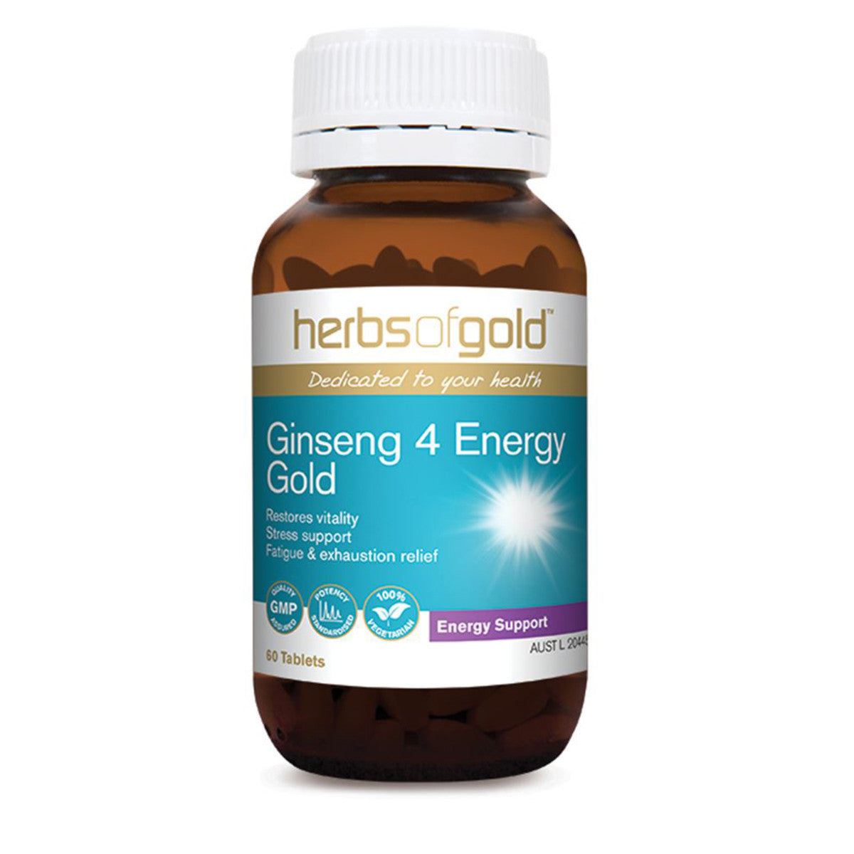 Herbs of Gold Ginseng 4 Energy Gold - 60 Tablets - L'Organic