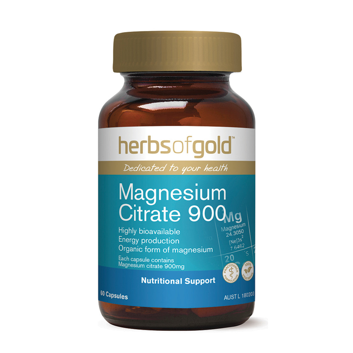 Herbs of Gold Magnesium Citrate 900 - L'Organic