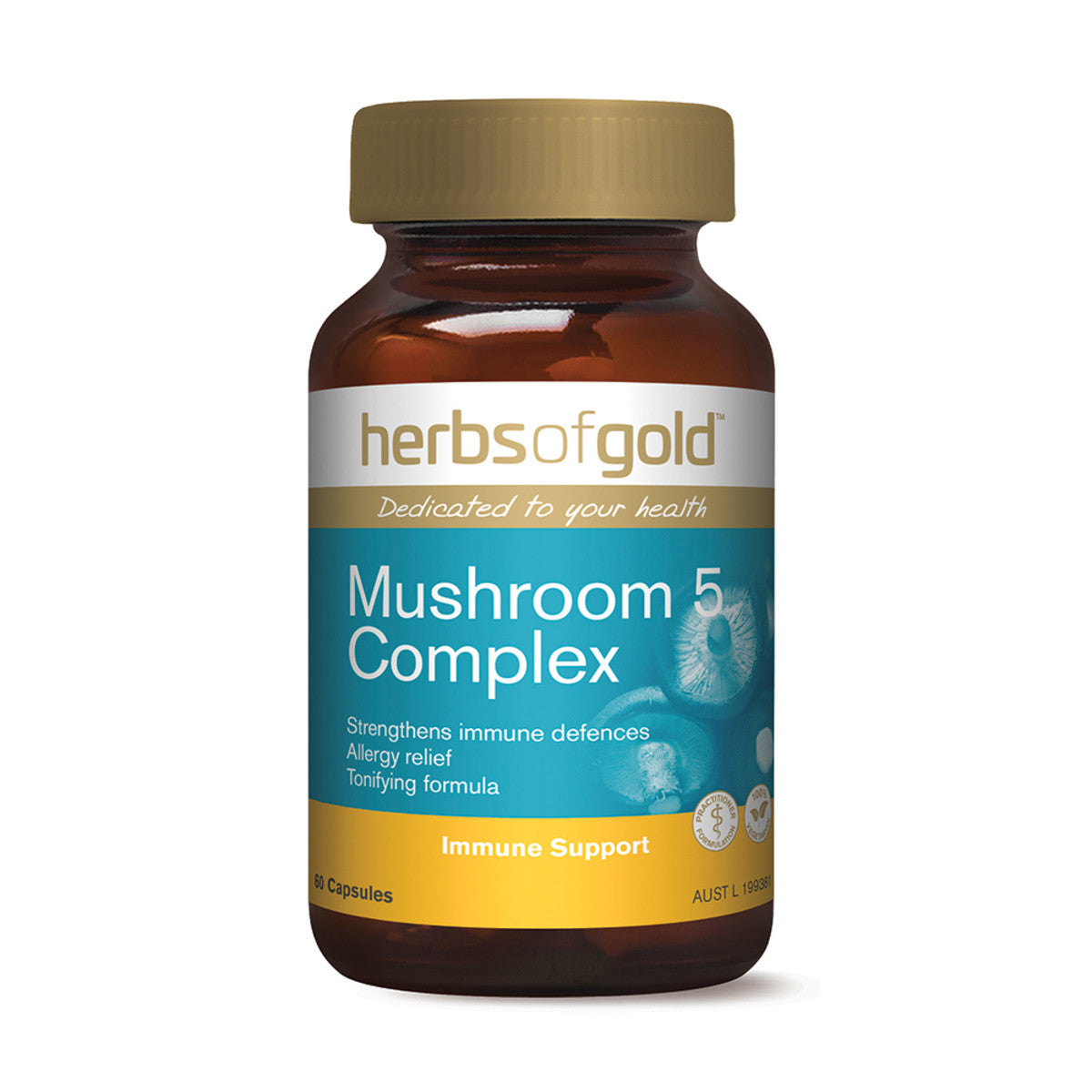 Herbs of Gold Mushroom 5 Complex - 60 Capsules - L'Organic