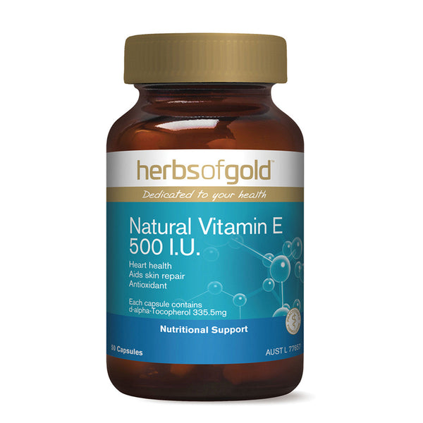 Herbs Of Gold Natural Vitamin E 500I.U. 50 Capsules - L'Organic