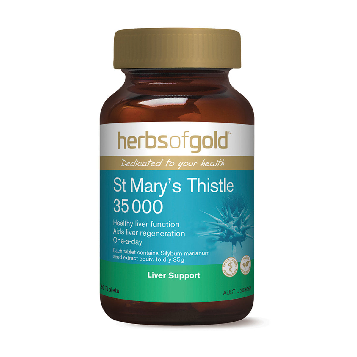 Herbs of Gold St Mary's Thistle 35 000 - 60 Tablets - L'Organic