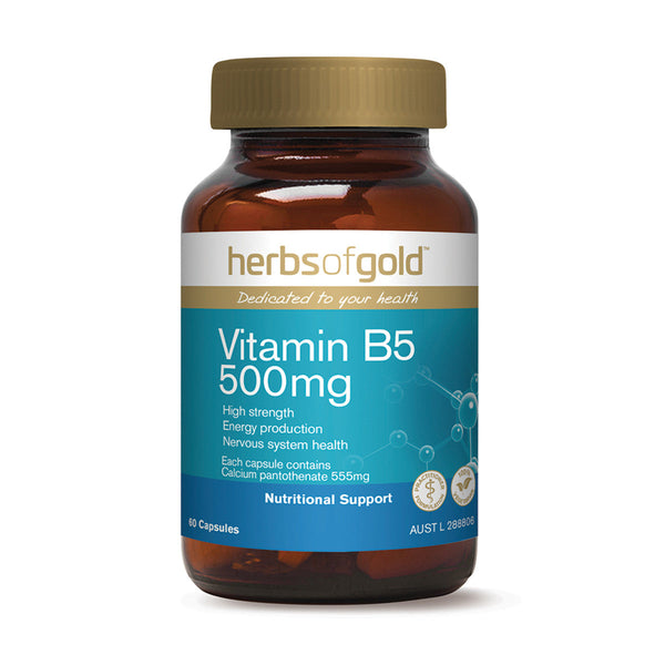 Herbs of Gold Vitamin B5 500mg - 60 Capsules - L'Organic