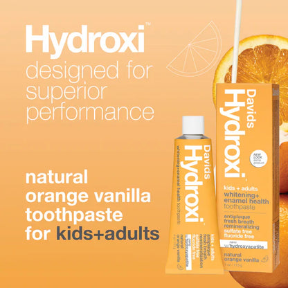 Davids Hydroxi™ kids + adults nano hydroxyapatite premium toothpaste orange vanilla - 113g