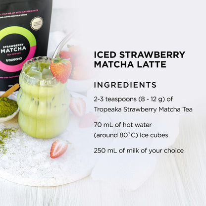Tropeaka Strawberry Matcha Tea Powder - 200g - L'Organic