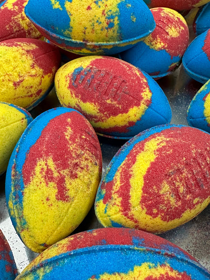 Soapmaid Footy Bath Bomb (Maroon, Yellow & Blue) - Brisbane Lions - 1 Pack