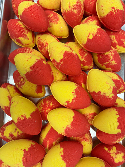 Soapmaid Footy Bath Bomb (Red & Yellow) - Gold Coast Suns - 1 Pack