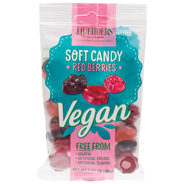 J Luehders Soft Vegan Lollies Red Berries - 80g