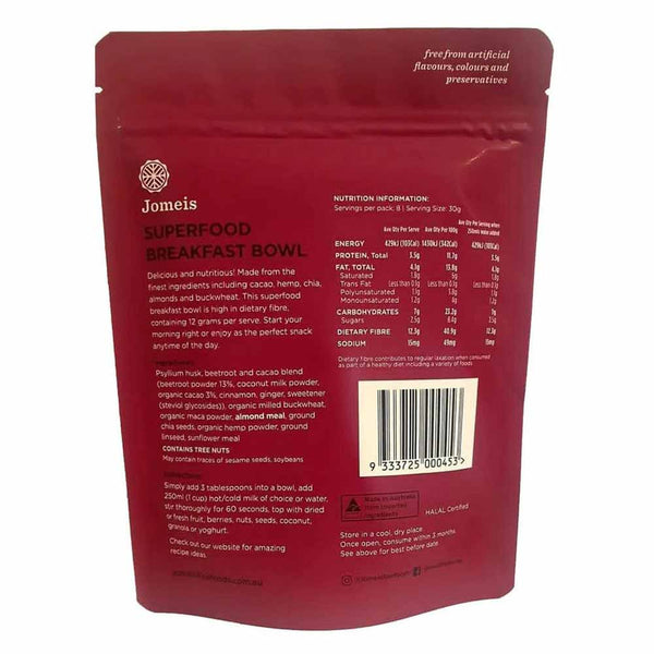 Jomeis Superfood Breakfast Bowl Mix Beetroot & Cacao - 240g