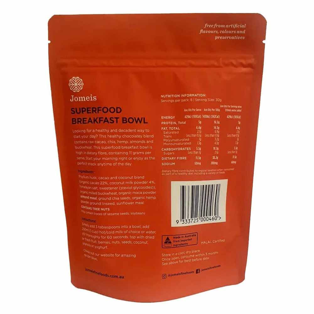 Jomeis Superfood Breakfast Bowl Mix Cacao & Coconut - 240g