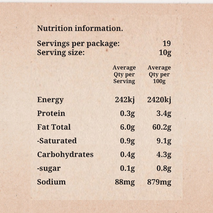 Josh&Sue Mint Harissa Nutrition information