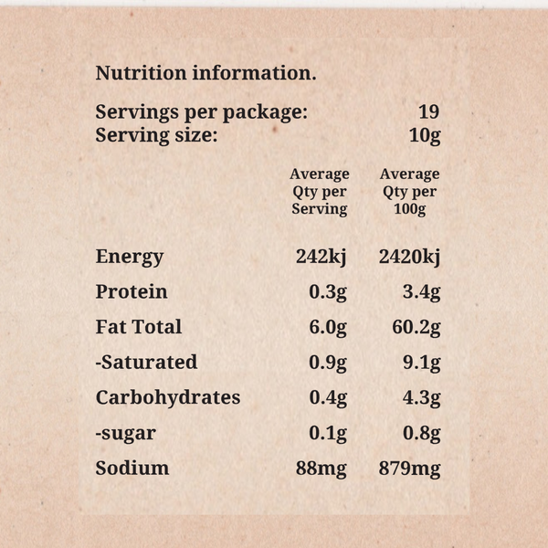 Josh&Sue Mint Harissa Nutrition information