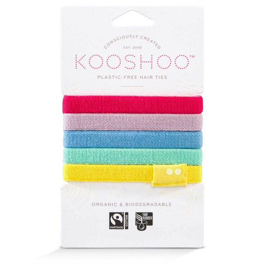 Kooshoo Certified Organic Hair Ties - Rainbow - 5 Pack