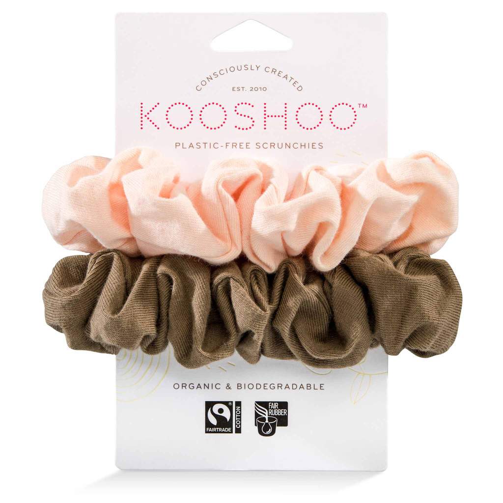 Kooshoo Organic Scrunchies - Blush Walnut - 2 Pack