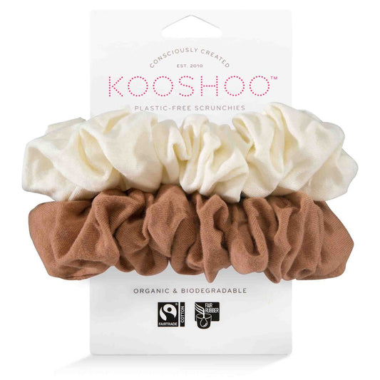 Kooshoo Organic Scrunchies - Cappuccino - 2 Pack