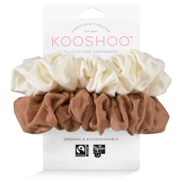 Kooshoo Organic Scrunchies - Cappuccino - 2 Pack