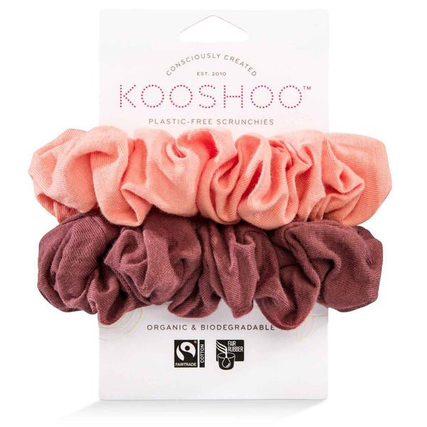 Kooshoo Organic Scrunchies - Coral Rose - 2 Pack