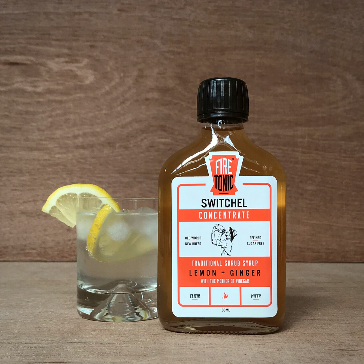 Fire Tonic Switchel Shrub Syrup - Lemon & Ginger - 180ml