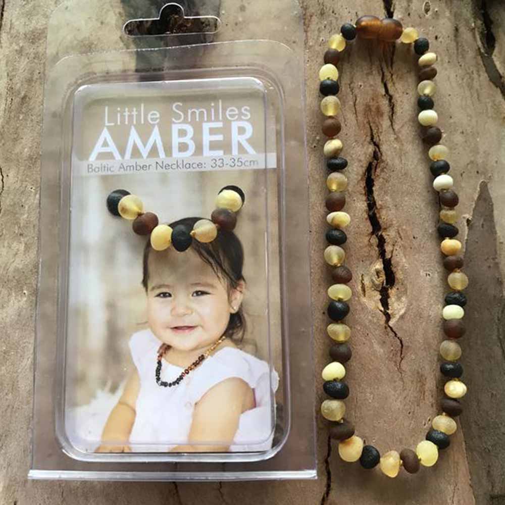 Little Smiles Amber Baby Amber Necklace Teething (33 - 35cm) - Raw Multi