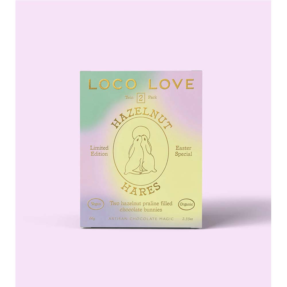 Loco Love Hazelnut Hares Chocolate Twin Pack - 66g