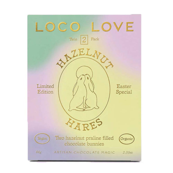 Loco Love Hazelnut Hares Chocolate Twin Pack - 66g