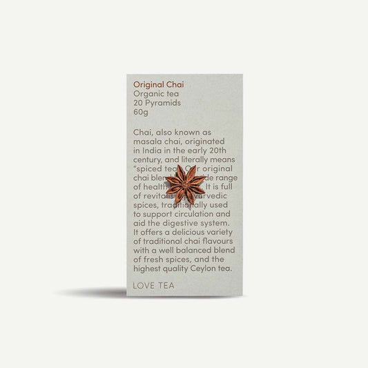 Love Tea Organic Original Chai Tea - 20 Pyramids