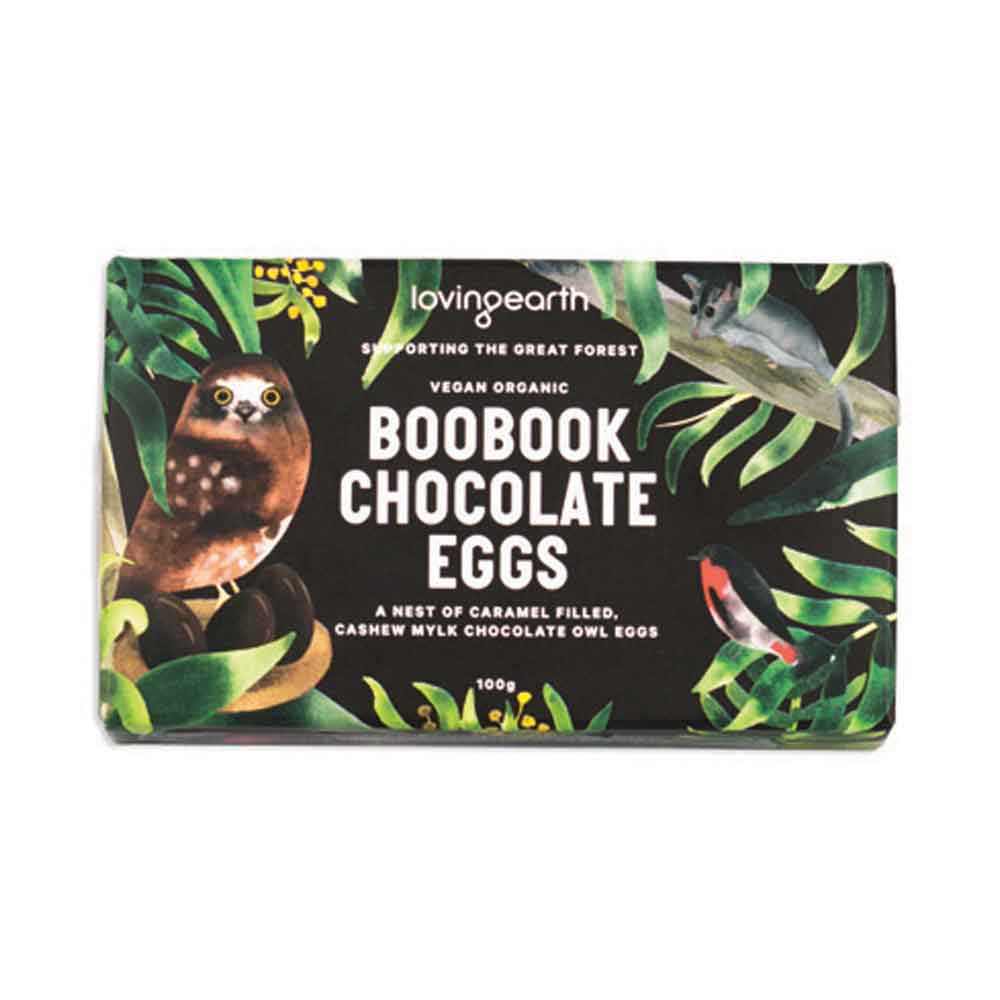 Loving Earth Boobook Vegan Chocolate Caramel Eggs - 95g