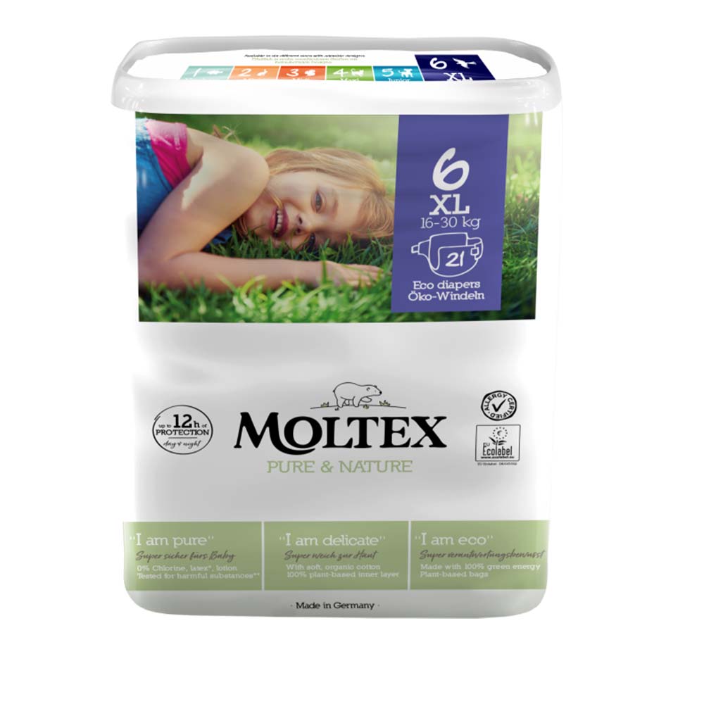 Moltex Eco Nappies Size 6 XL 16-30kg - 21 Pack