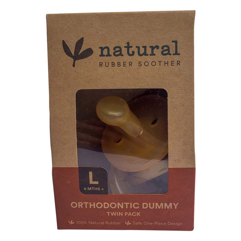 Natural Rubber Soother Ortho Large (6+ Months) - Twin With Eco Packaging