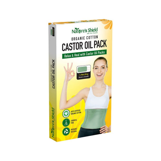 Nature's Shield Organic Cotton Castor Oil Pack Waist Wrap (50cm x 22cm) - L'Organic
