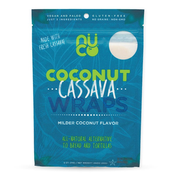 Nuco Organic Raw Coconut Cassava Wraps - 5 Pack