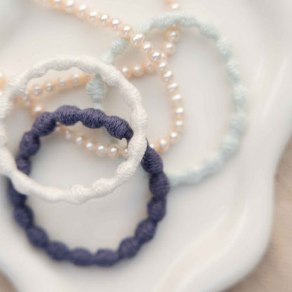 Kooshoo Plastic-Free Ocean Pearl Hair Ties - 3 Pack
