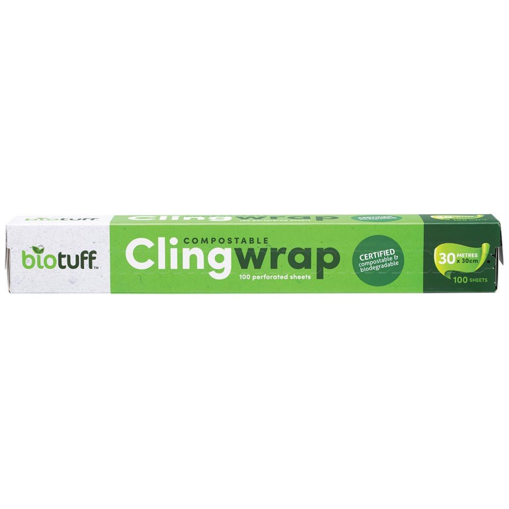 BIOTUFF Compostable Cling Wrap 30m x 30cm - 100 Sheets