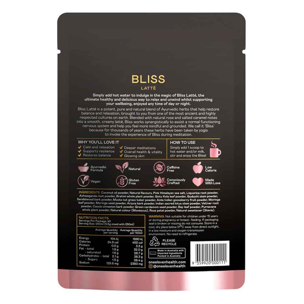 One Eleven Bliss Latte (Relaxation Blend) - Rose Salted Caramel - 220g